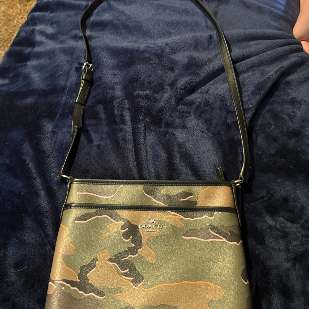 Coach Camouflage Crossbody Bag - Black and Green